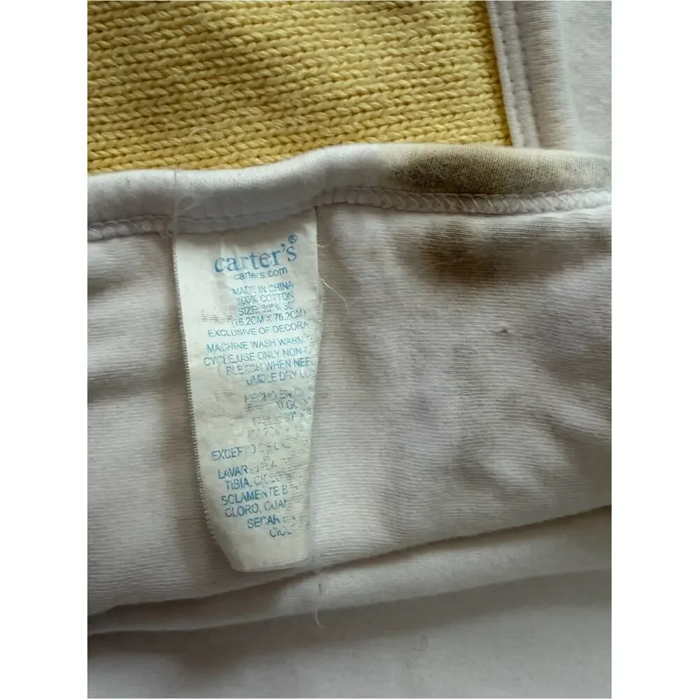 Carter’s Yellow Sweater/Knit Elephant Mouse Baby Blanket Y2K